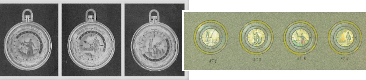 Архивные фото и эскизы циферблатов часов Agassiz